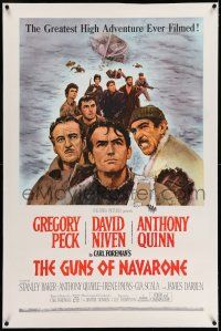 7x160 GUNS OF NAVARONE linen 1sh '61 Gregory Peck, David Niven & Anthony Quinn by Howard Terpning!