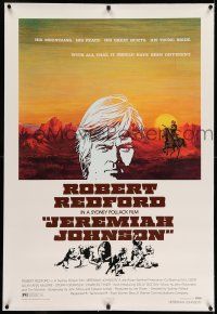 7x198 JEREMIAH JOHNSON linen style B 1sh '72 art of Robert Redford, directed by Sydney Pollack!