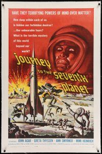 7x203 JOURNEY TO THE SEVENTH PLANET linen 1sh '61 they have terryfing powers of mind over matter!
