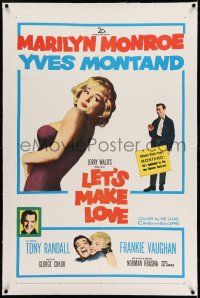 7x221 LET'S MAKE LOVE linen 1sh '60 great images of super sexy Marilyn Monroe & Yves Montand!