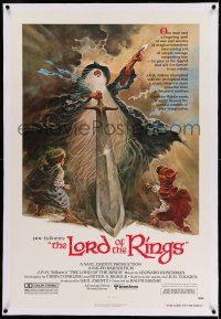 7x229 LORD OF THE RINGS linen 1sh '78 Ralph Bakshi cartoon from J.R.R. Tolkien, Tom Jung art!