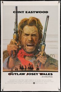 7x287 OUTLAW JOSEY WALES linen test int'l 1sh '76 Clint Eastwood is an army of one, Roy Anderson art