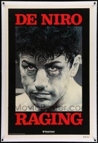 7x312 RAGING BULL linen teaser 1sh '80 classic Hagio boxing art of Robert De Niro, Martin Scorsese