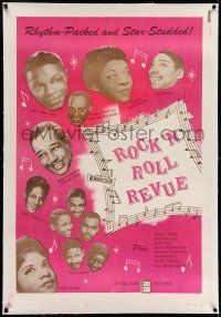 7x328 ROCK 'N' ROLL REVUE linen 1sh '55 Duke Ellington, Nat King Cole, Dinah Washington & more!