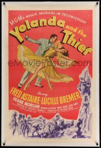 7x432 YOLANDA & THE THIEF linen 1sh '45 great image of Fred Astaire dancing w/ sexy Lucille Bremer!