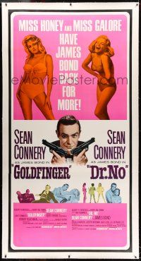 7y050 GOLDFINGER/DR. NO linen 3sh '66 Sean Connery as James Bond + sexy Miss Honey & Miss Galore!