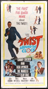 7y072 TWIST AROUND THE CLOCK linen 3sh '62 Chubby Checker in the first full-length Twist movie!