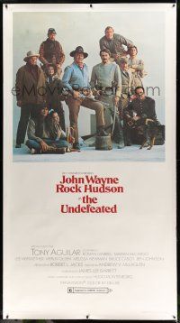 7y073 UNDEFEATED linen 3sh '69 great Civil War cast portrait with John Wayne & Rock Hudson!