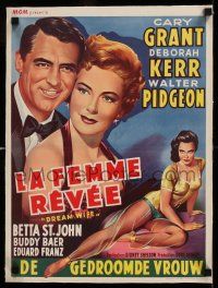 7y278 DREAM WIFE linen Belgian '54 Cary Grant, sexy Deborah Kerr & Betta St. John, different art!