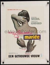 7y280 MARRIED WOMAN linen Belgian '65 Jean-Luc Godard's Une femme mariee, sexy Georges Kerfyser art!