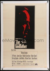 7y309 GODFATHER linen English 1sh '72 great art of Marlon Brando, Francis Ford Coppola classic!