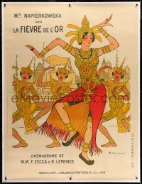 7y010 LA FIEVRE DE L'OR linen French 1p '12 Auguste Barrere art of women dancing in golden outfits!