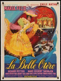 7y256 LA BELLA OTERO linen French 23x32 '54 Mar Jenny art of showgirl Maria Felix at Moulin Rouge!