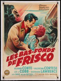 7y259 THIEVES' HIGHWAY linen French 24x32 '49 Dassin, different art of Conte & Cortese by Grinsson!