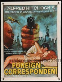 7y186 FOREIGN CORRESPONDENT linen Indian R70s Alfred Hitchcock shown, completely different sexy art!