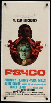 7y226 PSYCHO linen Italian locandina R70s different Iaia art of sexy Janet Leigh, Alfred Hitchcock!