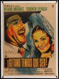 7y189 GITANA TENIAS QUE SER linen Mexican poster '53 art of Sevilla & Infante, You Had To Be a Gypsy