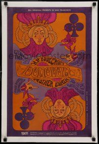 7y122 DONOVAN/H.P. LOVECRAFT/MOTHER EARTH linen 14x22 music concert poster '67 cool Kouninos art!