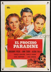 7y211 PARADINE CASE linen Spanish R82 Alfred Hitchcock, Gregory Peck, Ann Todd & Alida Valli!