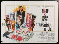 7z176 LIVE & LET DIE British quad '73 McGinnis art of Moore as James Bond & sexy tarot cards!