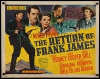 7z086 RETURN OF FRANK JAMES style B 1/2sh '40 Henry Fonda, Gene Tierney, Cooper, Carradine, Lang!