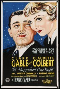 7z020 IT HAPPENED ONE NIGHT S2 recreation 1sh 2001 best art of Clark Gable & Claudette Colbert!