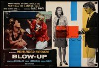 7z228 BLOW-UP Italian photobusta '67 Antonioni, David Hemmings, sexy Verushka, Vanessa Redgrave!