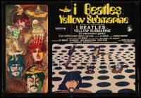 7z231 YELLOW SUBMARINE Italian photobusta '69 psychedelic art of Beatles John, Paul, Ringo & George