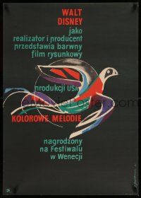 7z308 MELODY TIME Polish 23x33 '61 Walt Disney, different Jerzy Jaworowski bird artwork!