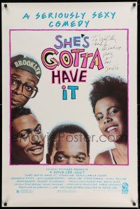 7z115 SHE'S GOTTA HAVE IT signed 1sh '86 by star/director Spike Lee, a seriously sexy comedy!
