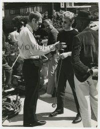 8a107 BULLITT candid deluxe 10.5x13.5 still '68 Steve McQueen playing w/yo-yo on set by Mel Traxel!