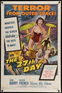 8a161 27th DAY 1sh '57 terror from space, mightiest shocker the screen ever had the guts to make!