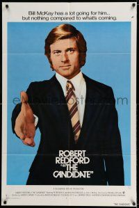 8a177 CANDIDATE int'l 1sh '72 great campaign image of Robert Redford with hand extended, rare!
