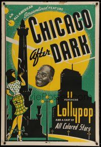 8a178 CHICAGO AFTER DARK 1sh '46 black streetwalker Lollypop Jones & a cast of all colored stars!