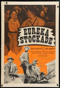 8a186 EUREKA STOCKADE English 1sh '49 historic Australian Gold Rush epic starring Chips Rafferty!