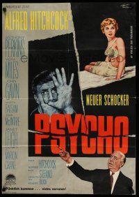 8a140 PSYCHO German '60 art of Janet Leigh, Anthony Perkins AND Alfred Hitchcock by Rolf Goetze!
