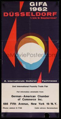 8a144 GIFA 1962 German 17x33 '62 the 2nd International Foundry Trade Fair held in Dusseldorf!