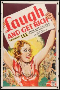 8a200 LAUGH & GET RICH 1sh '31 great art of sexy Dorothy Lee, whose family gets rich by accident!