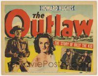 8a045 OUTLAW TC '41 art of sexy Jane Russell & Buetel, Howard Hughes, rare aborted first release!