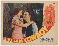 8a088 RIDE HIM, COWBOY LC '32 romantic c/u of young John Wayne about to kiss pretty Ruth Hall!