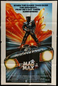 8a203 MAD MAX int'l 1sh '80 George Miller post-apocalyptic classic, Hamagami art of Gibson, rare!