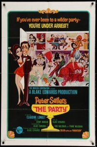 8a213 PARTY style A 1sh '68 Peter Sellers, Blake Edwards, different art NOT by Jack Davis!