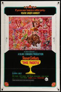 8a214 PARTY style B 1sh '68 Peter Sellers, Blake Edwards, great art by Jack Davis!