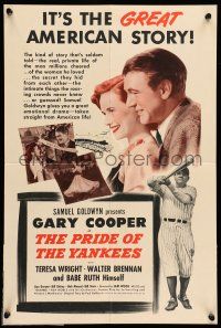 8a151 PRIDE OF THE YANKEES promo brochure R49 Gary Cooper as Lou Gehrig,Babe Ruth himself in uniform