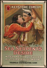 8a223 SEA SERPENT'S DESIRE 1sh '18 great romantic comedy stone litho art, a Keystone Comedy!