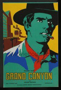 8a121 BEN & CHARLIE 9x13 Italian concept art '78 cool art of cowboy Giuliano Gemma, Grand Canyon!