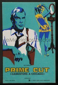 8a125 PRIME CUT 9x13 Italian concept art '72 art of gunman Lee Marvin by sexy girl in negligee!