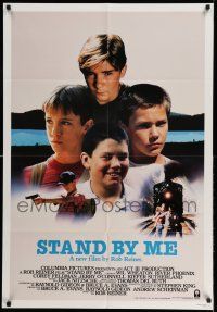 8a229 STAND BY ME int'l 1sh '86 Rob Reiner, best image of Phoenix, Feldman, Wheaton & O'Connell!