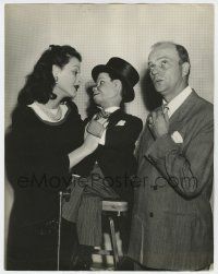8a110 HEDY LAMARR deluxe 11x14 radio still '40s with Edgar Bergen & Charlie McCarthy on their show!