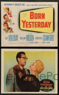 8a102 BORN YESTERDAY set of 8 LCs '51 sexy Judy Holliday, William Holden, Broderick Crawford